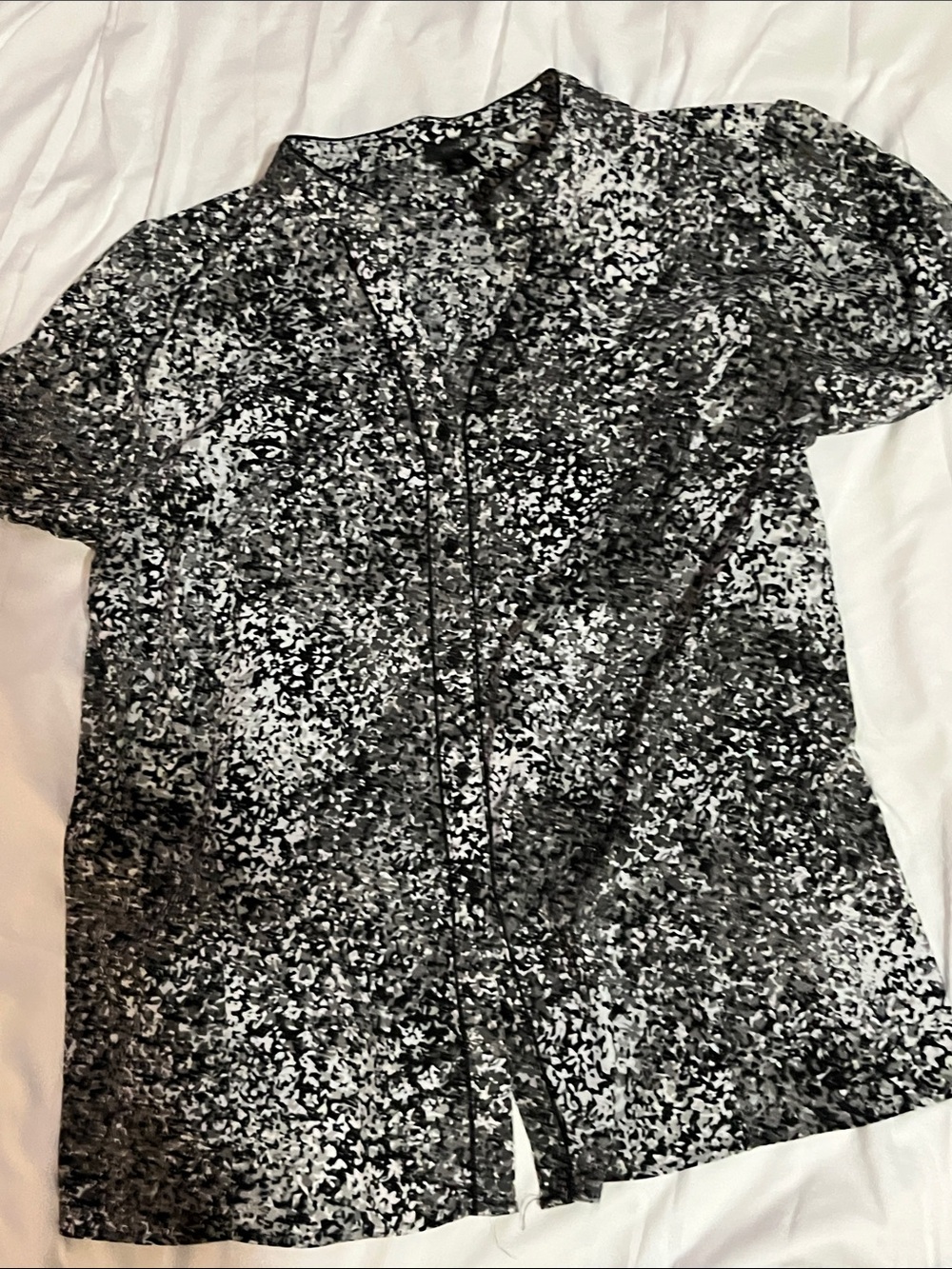 Serengeti Beige Black White Striped Print Blouse - Picture 7 of 10